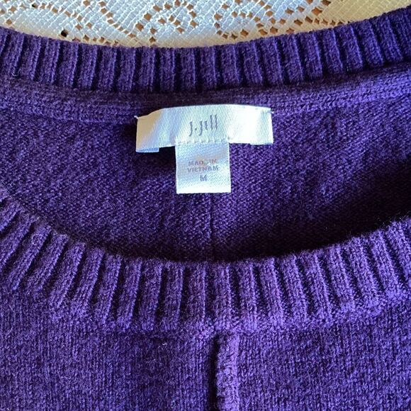 J Jill Pullover Cotton Blend Crewneck Long Sleeve Purple Sweater Size Medium - Picture 6 of 13